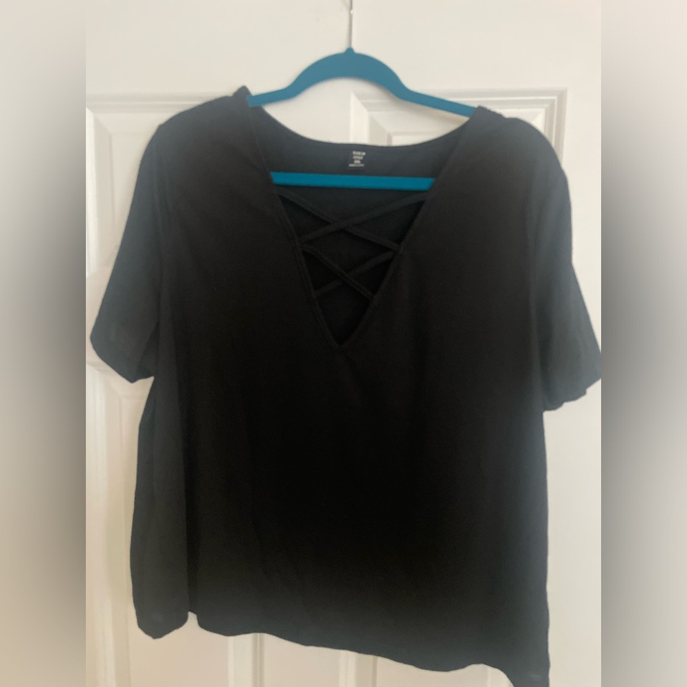 Black Criss Cross shirt